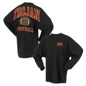 USC Trojans Unisex Black Football Sparkle Crew Neck Spirit Jersey